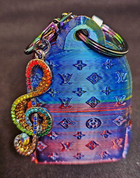 Bag Buddy orange yellow green blue with rhinestone multi color music note