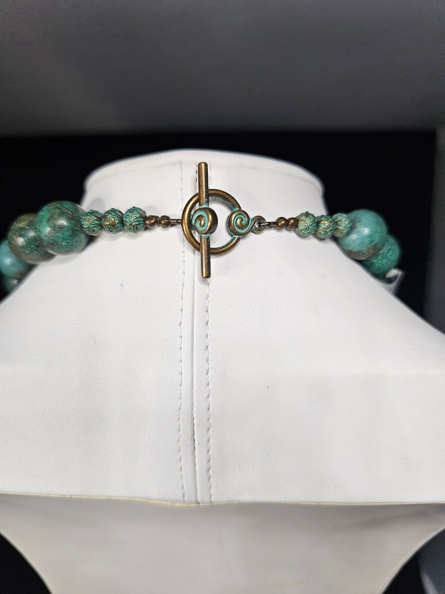 The Brazen Collection: Silver Jade Wavy Disk Necklace