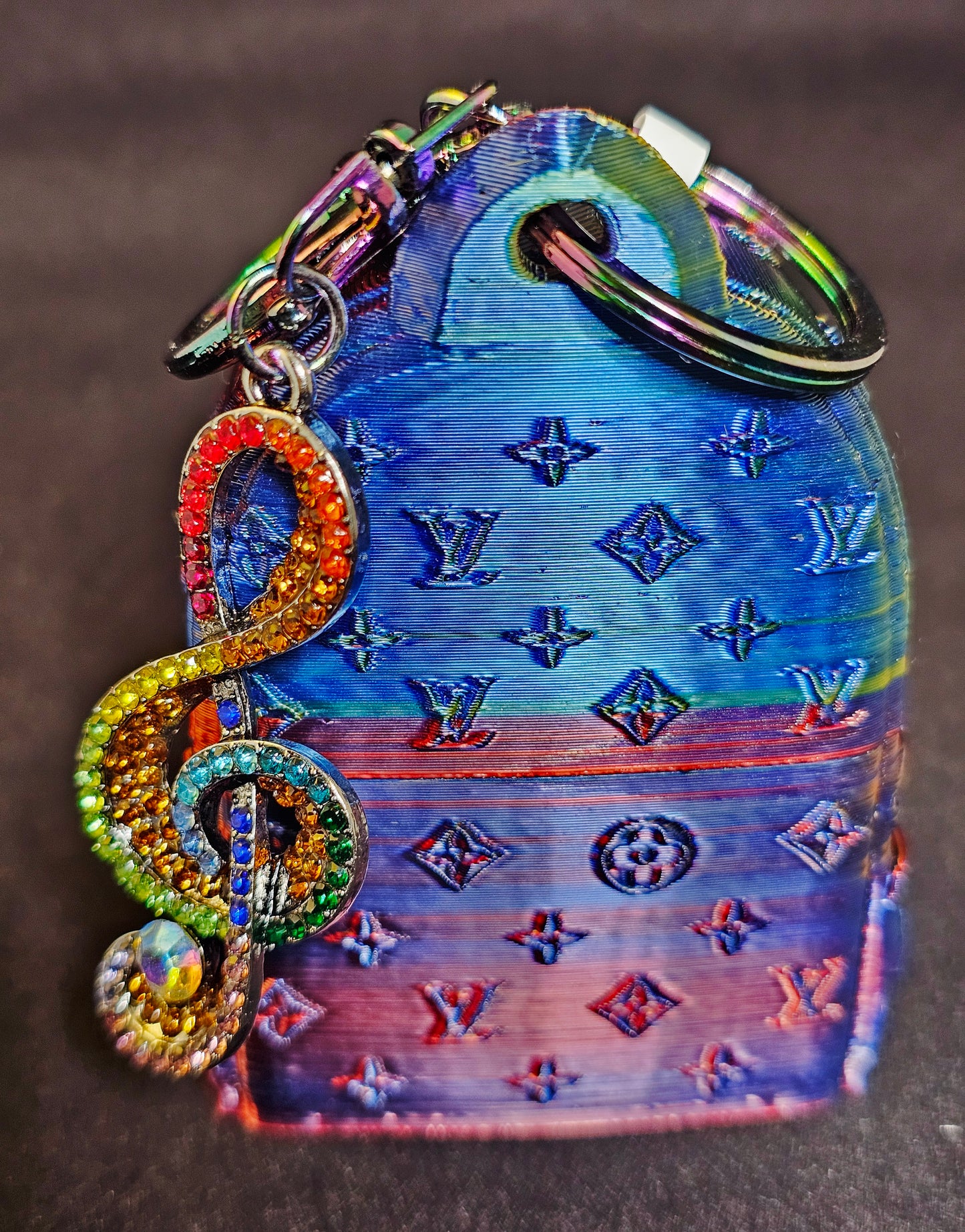 Bag Buddy orange yellow green blue with rhinestone multi color music note