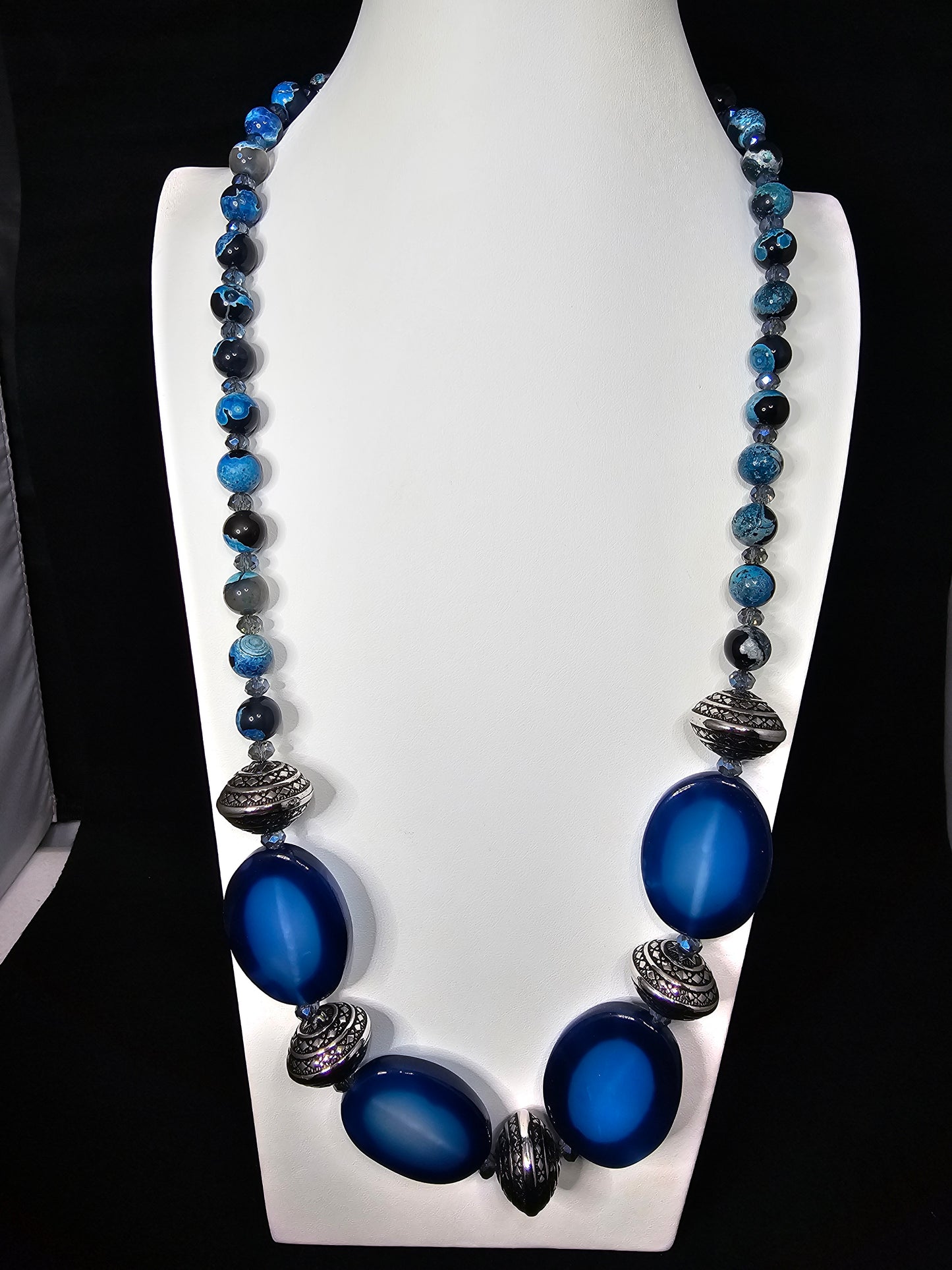 Blue Skies, Silver Moon Necklace