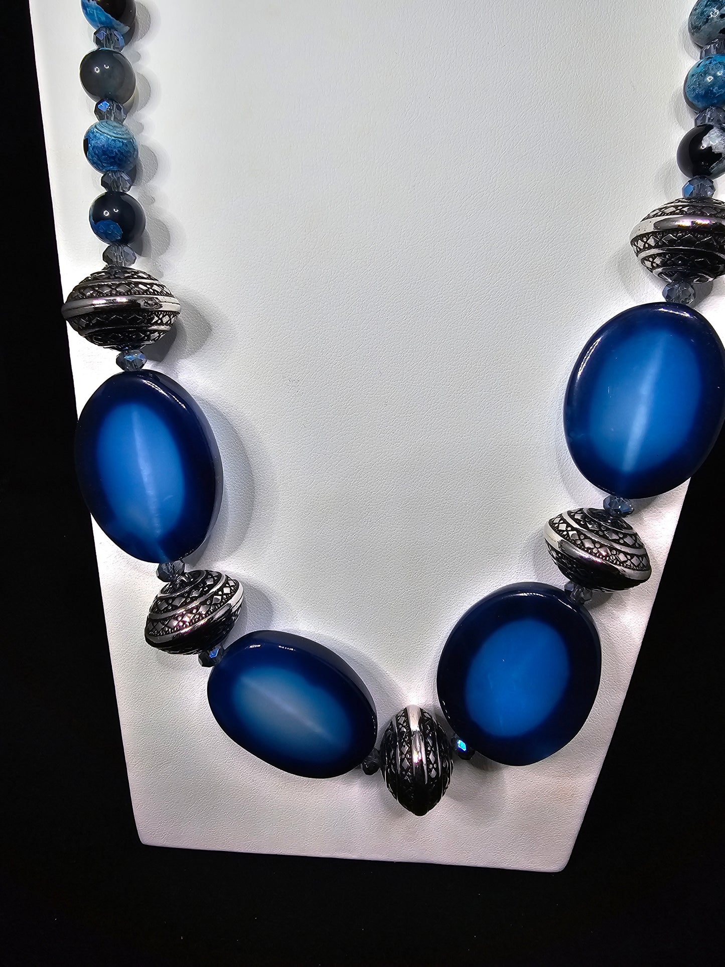 Blue Skies, Silver Moon Necklace