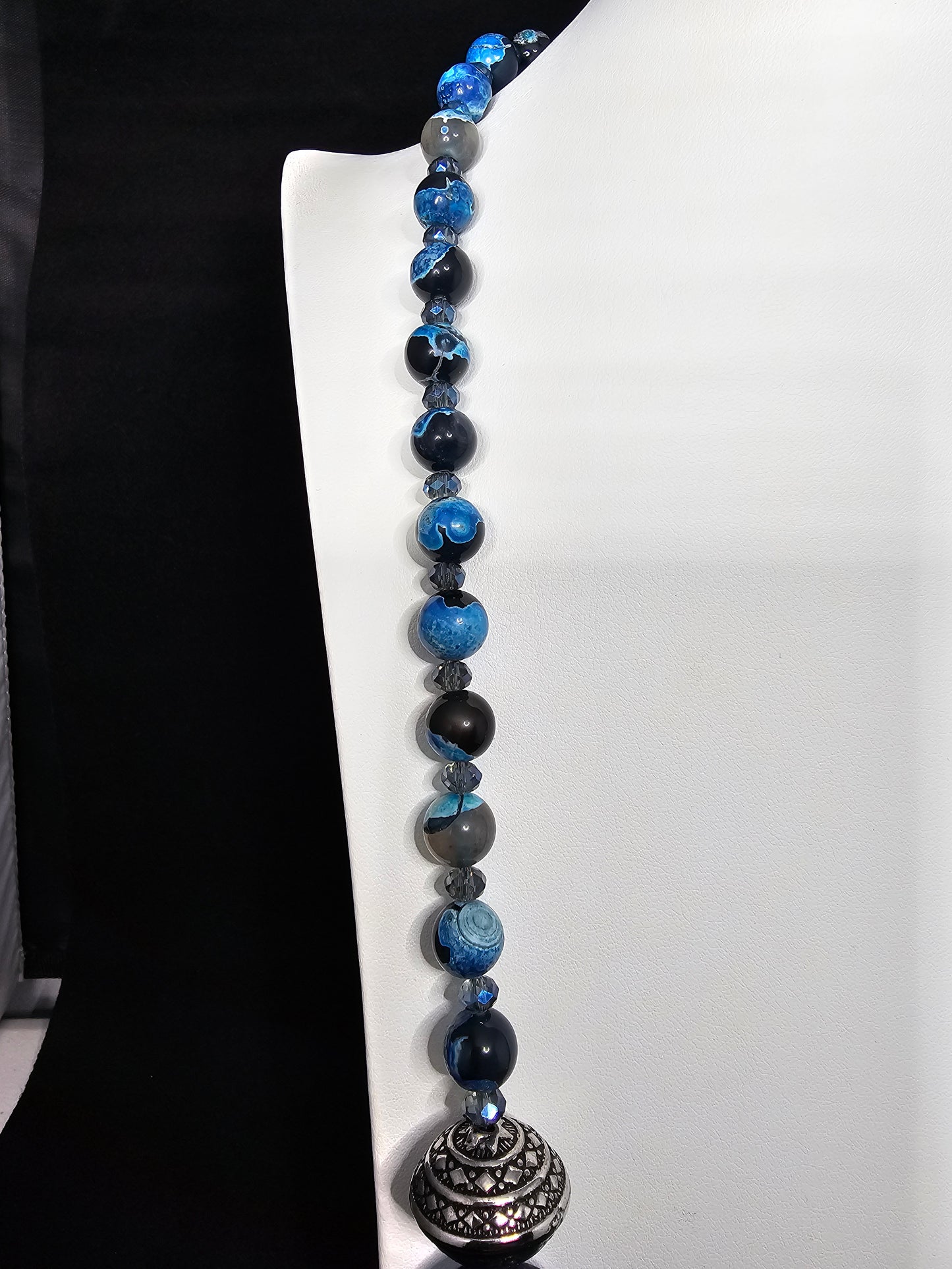 Blue Skies, Silver Moon Necklace