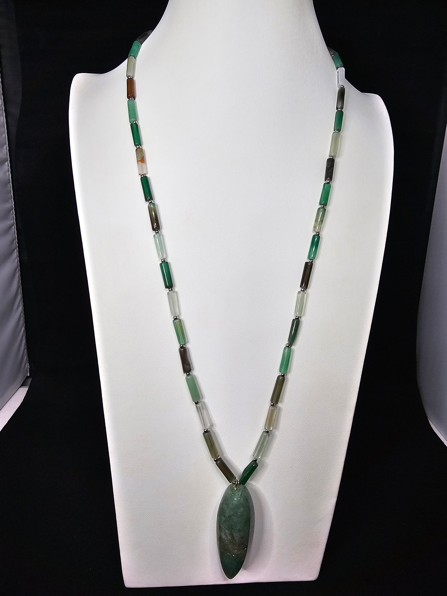 Green Moss Teardrop Necklace