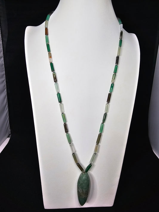 Green Moss Teardrop Necklace