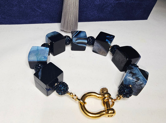 Montana Blue Cube Agate Bracelet