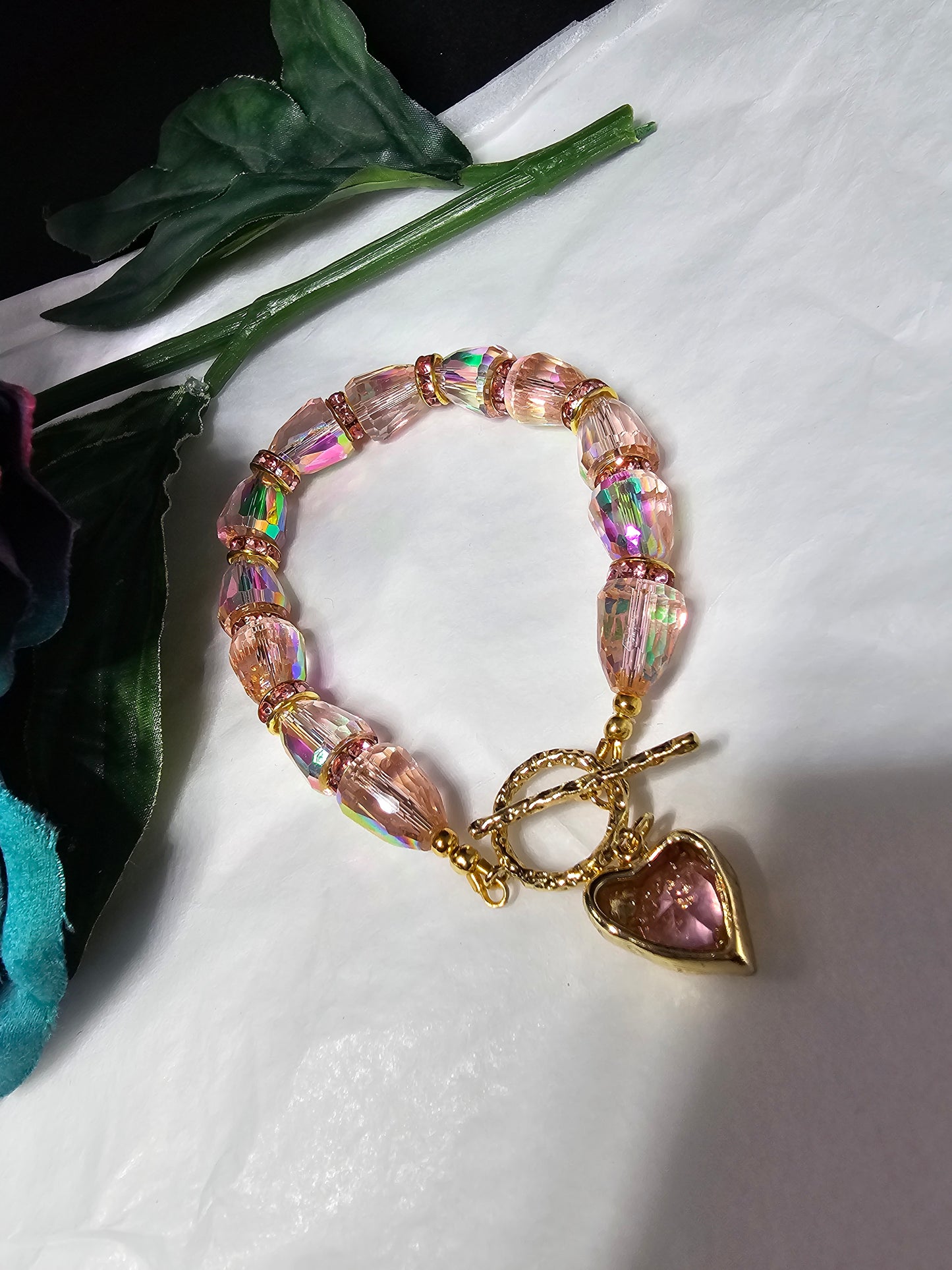You're Making Me Blush Pink Crystal Bracelet