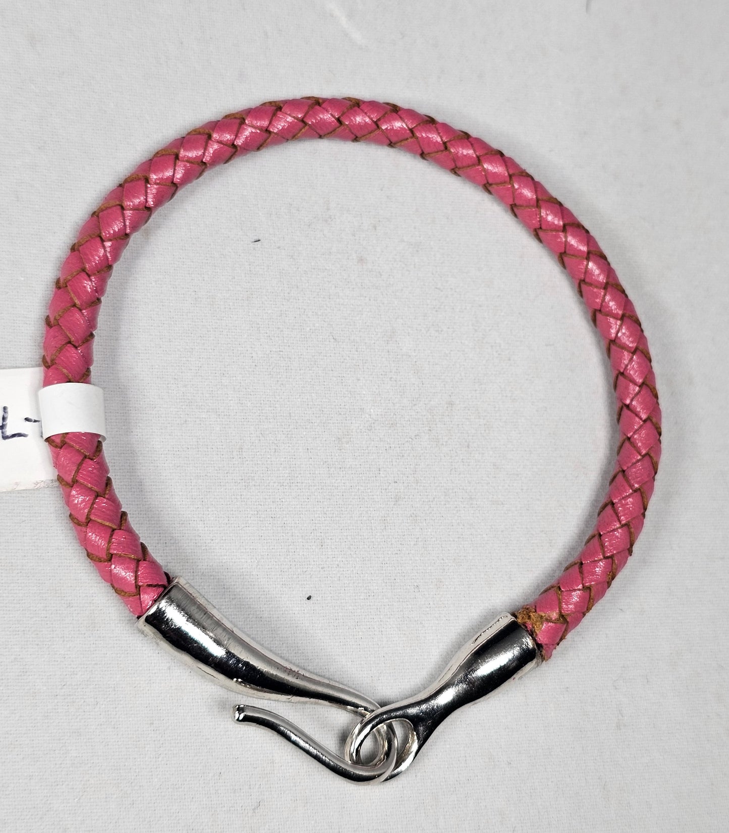 Dynamic Duo Leather & Metal Collection - Rosy Braided Leather Bracelet