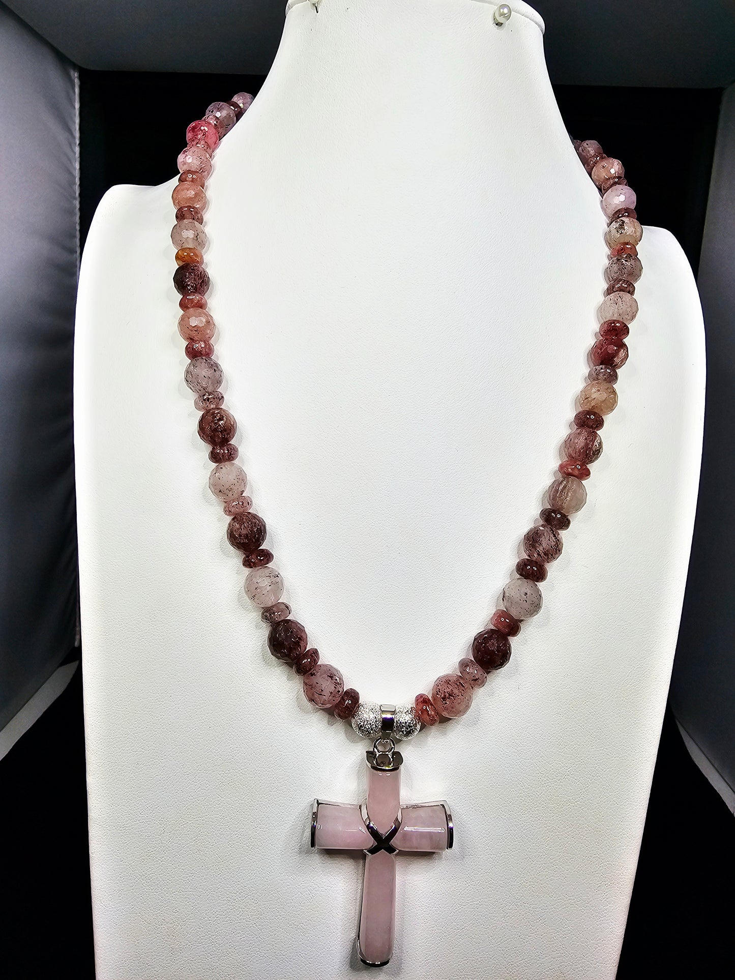 Faith Collection: Rose Quartz Cross Necklace